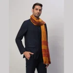 Men's Wrap Mustard Yellow Wool Shawl - Image 3
