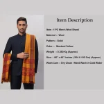 Men's Wrap Mustard Yellow Wool Shawl - Image 8