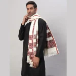 Men's Wraps White Wool Shawl Gift For Dad - Image 3