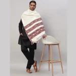 Men's Wraps White Wool Shawl Gift For Dad - Image 2