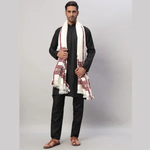Men's Wraps White Wool Shawl Gift For Dad - Image 5