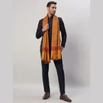 Mustard Yellow Shawl Striped Wrap Scarf 80"x40" - Image 5