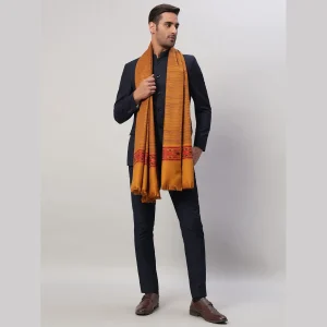 Mustard Yellow Shawl Striped Wrap Scarf 80"x40" - Image 5