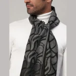 Neck Wrap Casual Reversible Black Abstract Muffler - Image 6