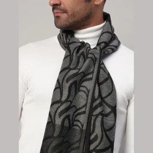 Neck Wrap Casual Reversible Black Abstract Muffler - Image 6