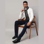Neck Wrap Casual Reversible Black Abstract Muffler - Image 4