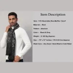 Neck Wrap Casual Reversible Black Abstract Muffler - Image 8