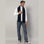 Neck Wraps Reversible Blue Knitted Men's Muffler - Image 5