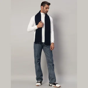 Neck Wraps Reversible Blue Knitted Men's Muffler - Image 5