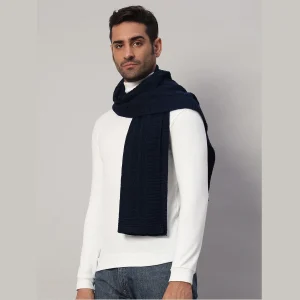Neck Wraps Reversible Blue Knitted Men's Muffler - Image 3