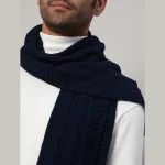 Neck Wraps Reversible Blue Knitted Men's Muffler - Image 6