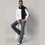 Neck Wraps Reversible Blue Knitted Men's Muffler - Image 2