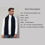 Neck Wraps Reversible Blue Knitted Men's Muffler - Image 8