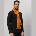 New Mustard Yellow Cashmere Wool Men's Muffler - Image 4