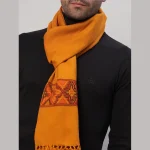 New Mustard Yellow Cashmere Wool Men's Muffler - Image 5