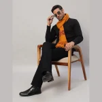 New Mustard Yellow Cashmere Wool Men's Muffler - Image 2