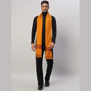 New Mustard Yellow Cashmere Wool Men's Muffler - Image 6