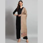 Oversized Beige Floral Stole Women Winter Neck Wrap Scarf - Image 3