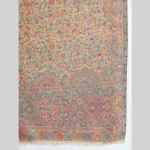 Oversized Beige Floral Stole Women Winter Neck Wrap Scarf - Image 6