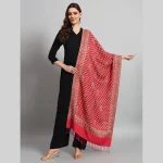 Pashmina Pink Check & Paisley Pattern Stole / Scarf - Image 2