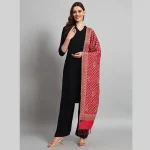 Pashmina Pink Check & Paisley Pattern Stole / Scarf - Image 3