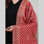 Pashmina Pink Check & Paisley Pattern Stole / Scarf - Image 5