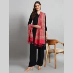 Pashmina Pink Check & Paisley Pattern Stole / Scarf