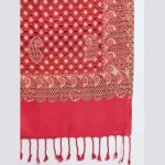 Pashmina Pink Check & Paisley Pattern Stole / Scarf - Image 6