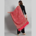 Pashmina Pink Check & Paisley Pattern Stole / Scarf - Image 7