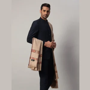 Reversible Brown Wool Shawl Gents Lohi - Image 5