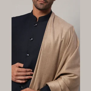 Reversible Brown Wool Shawl Gents Lohi - Image 6
