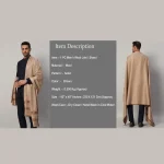 Reversible Brown Wool Shawl Gents Lohi - Image 9