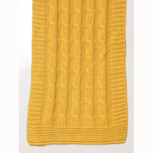 Reversible Knitted Yellow Wool Muffler Gift For Father - Image 7