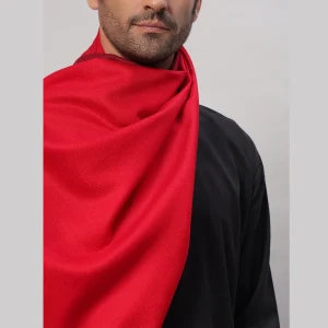 Solid Red Wool Wrap Shawl Meditation Blanket - Image 6