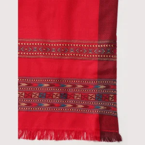 Solid Red Wool Wrap Shawl Meditation Blanket - Image 7