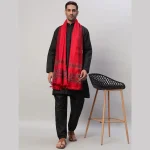 Solid Red Wool Wrap Shawl Meditation Blanket - Image 2