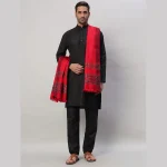Solid Red Wool Wrap Shawl Meditation Blanket - Image 5
