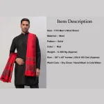 Solid Red Wool Wrap Shawl Meditation Blanket - Image 8