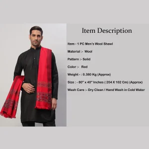Solid Red Wool Wrap Shawl Meditation Blanket - Image 8