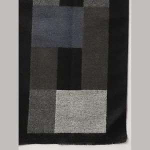 Super Soft Wool Scarf Indian Made Black & Beige Check Muffler - Image 6