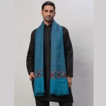 Turquoise Striped Kullu Shawl Gift For Men's