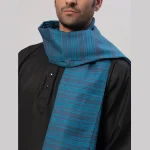Turquoise Striped Kullu Shawl Gift For Men's - Image 6