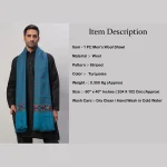Turquoise Striped Kullu Shawl Gift For Men's - Image 8