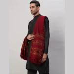 Unisex Wraps Solid Maroon Shawl - Image 4