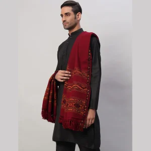 Unisex Wraps Solid Maroon Shawl - Image 4