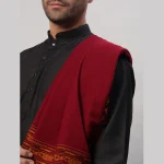 Unisex Wraps Solid Maroon Shawl - Image 6