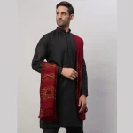 Unisex Wraps Solid Maroon Shawl - Image 3
