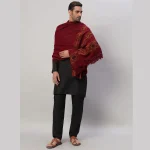 Unisex Wraps Solid Maroon Shawl - Image 5