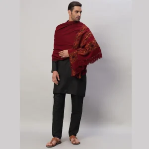 Unisex Wraps Solid Maroon Shawl - Image 5