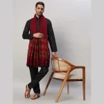Unisex Wraps Solid Maroon Shawl - Image 2